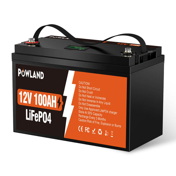 POWLAND Akumulator LiFePO₄ 12V 100Ah | BMS, 6000+ Cykli, Połączenie Szeregowe i Równoległe