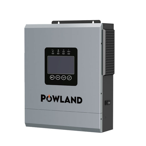 POWLAND Inwerter Hybrydowy 12kW 48V | Dual MPPT, Czysta Sinusoida, Wyświetlacz LCD